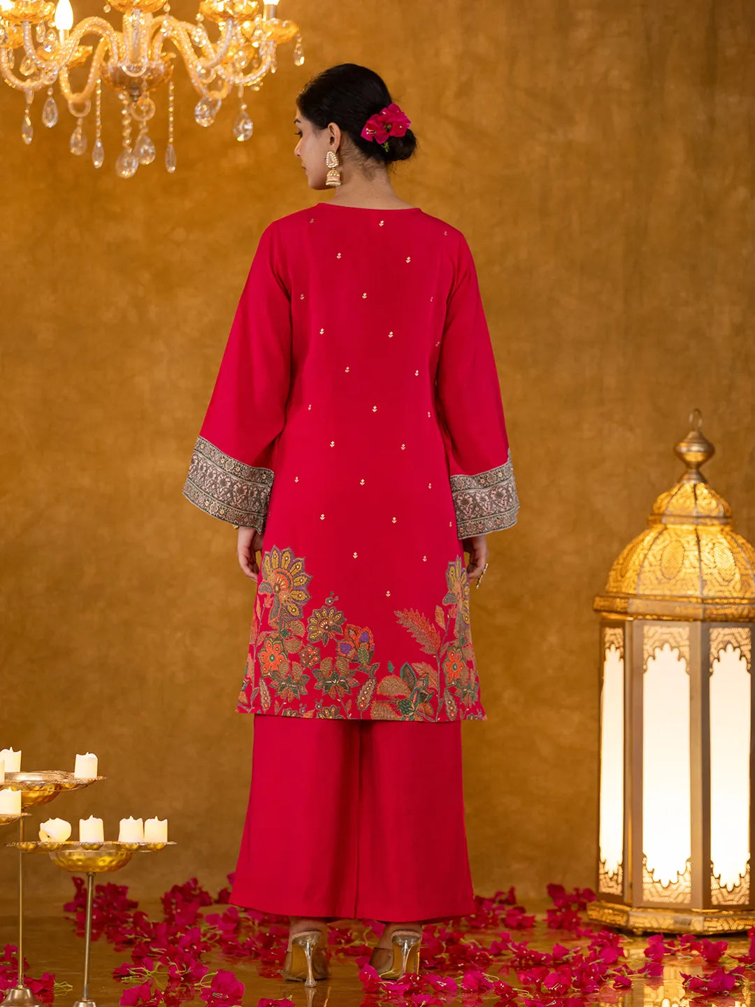 Trendy Pink Pakistani Style Ethnic Kurta Dupatta Set