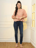 Vibrant Yellow and Pink Floral Print Cotton Tie-Up Top