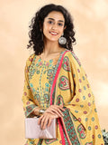 Yellow Silk Crepe Cutdana_Work Straight Kurta Dupatta Pant Set-Yufta Store-6136SKDYLM