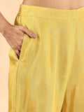 Yellow Silk Crepe Cutdana_Work Straight Kurta Dupatta Pant Set-Yufta Store-6136SKDYLM