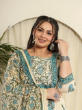 Cream Pure Cotton Kurta Set with Pant & Dupatta – Festive Wear