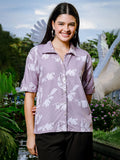 Trendy Purple Liva Collared Shirt-Style Top – Casual & Work Wear