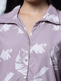 Trendy Purple Liva Collared Shirt-Style Top – Casual & Work Wear