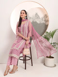 Lavender Embroidery Poly Chiffon Straight Kurta Dupatta Set-Yufta Store-6190SKDLVM