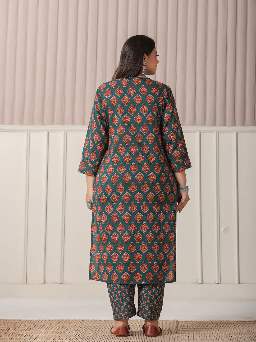 Radiant Teal Green Sequins Work Kurta Set that Adds a Festive Glow