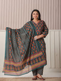 Radiant Teal Green Sequins Work Kurta Set that Adds a Festive Glow