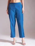 Stunning Blue Embroidered Straight Kurta Trouser Dupatta Set for a Classic Look
