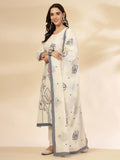 Off White Handloom Cotton Jacquard Kurta Pant Set with Dupatta Classic Look