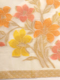 Off-White Handloom Cotton Jacquard Kurta Set with Thread Work, Pant & Dupatta