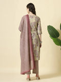 Regal Purple Paisley Print Kurta Set that Brings a Luxe Ethnic Look