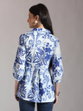 Blue Cotton Peplum Top for Women New Arrival