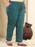 Navy Blue Pure Cotton Sequin Work Kurta Dupatta Pant Set with Handwork