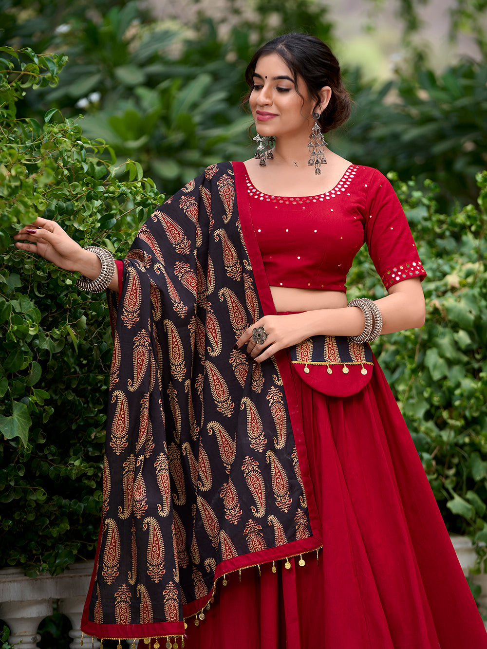 Gota Patti Lace Border Cotton Lehenga Set