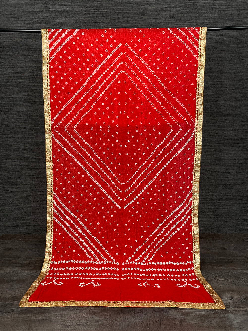 Traditional Red Bandhej Dupatta for Ethnic Wear