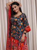 Vibrant Bandhani Print Kaftan in Pure Silk