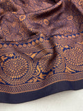 Graceful Blue Soft Silk Saree with Matching Blouse Piece